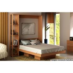 Imagem de Cama de Casal Multifuncional Articulada Dobrável CM8014 Amêndoa - Tecno Mobili
