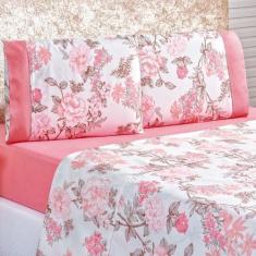 Imagem de Jogo De Cama Estampado Micropercal 200 Fios Naturale King 04 Peças - S