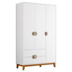 Imagem de Guarda Roupa Ipê 3 Portas e 2 Gavetas Branco - Móveis Albatroz