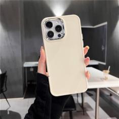 Imagem de Capa de telefone com lente galvanizada para iphone 14 pro max 13 12 11 pro max x xr xs max 7 8plus capa traseira de silicone de cor sólida, w, para iphone 14