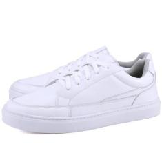 Imagem de Tênis Casual em Couro Masculino Mr. Gutt Branco, Branco, Homem, 40