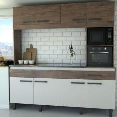 Imagem de Cozinha Compacta Larissa 8 Portas 1 Gaveta Itaúba/Off White - Panorama Móveis