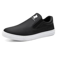 Imagem de Tênis Slip On Casual Menino Liso com Elástico Lateral e Sola Borracha-Masculino
