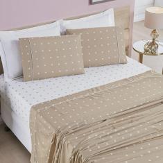 Imagem de Jogo lençol Queen Balls Micropercal 200Fios 4 pçs Cáqui