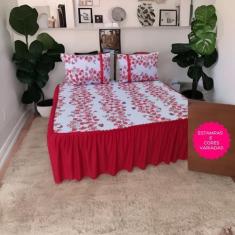 Imagem de Lençol Colcha Super king Malha Babado 3 Pçs Estampas Sortida - Tudodic