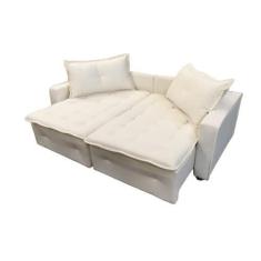 Imagem de Sofa Cama Casal Linho Creme Filadélfia REC ESTOFADOS
