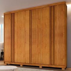 Imagem de Guarda-Roupa Casal Singapura 6 Portas 4 Gavetas Ripado Cinamomo - Pnr