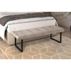 Imagem de Recamier Quarto Sala Banco Ônix 130cm Industrial Pés Aço - Mobigu, Beg