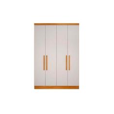 Imagem de Módulo de Quarto Solteiro Guarda Roupa c/ 4 Portas e 3 Gavetas Rizon/Linea Cumaru/Fendi - Novo Horizonte