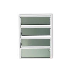 Imagem de Janela de Alumínio Basculante 80x100cm Vidro Mini Boreal Plus Brimak Branco