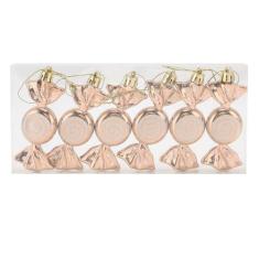 Imagem de Conjunto de Enfeites de Doces de Natal de 6 Peças, Enfeites de Doces Pendurados Com Glitter de Natal Delicados Enfeites de Doces Pendurados Em Plástico Decorações Suspensas de