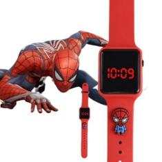 Imagem de Relógio Infantil Homem aranha Com Pulseira De Desenho Quadrado-Vermelh