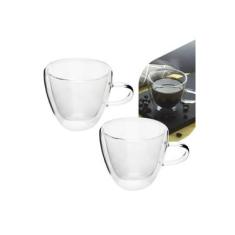 Imagem de Xícara parede dupla de vidro café 120ml 2 Peças