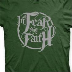 Imagem de Camiseta In Fear And Faith Musgo e  em Silk 100% Algodão