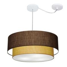 Imagem de Pendente Duplo Cilíndrico Desvio Md-4367 55X50cm Café Palha
