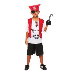 Imagem de Fantasia Pirata Caveira Infantil Carnaval Menino + Tapa Olho - Fantasi