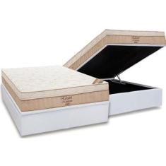 Imagem de Cama Box Baú Casal: Colchão Molas Ortobom Nanolastic Elegant  + Base C