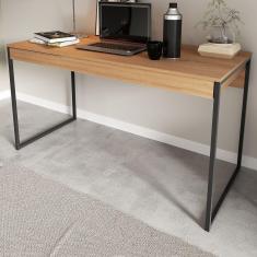 Imagem de Mesa Escrivaninha 1 Gaveta Amendoa/preto Me4156 - Tecno Mobili
