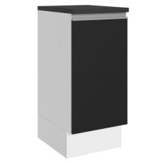 Imagem de Balcão 100% Mdf 35 Cm 1 Porta Branco Preto Acordes Madesa Branco/preto