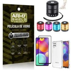 Imagem de Kit Samsung M62 Mini Som Bluetooth + Capa Anti Impacto + Película Vidr
