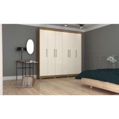 Imagem de Guarda Roupa Pernambuco 6 Portas e 6 Gavetas - Cor Nature / Champanhe - Vila Rica