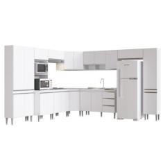 Imagem de Cozinha Completa Modulada De Canto Athena 10 Módulos  Branco - Irm