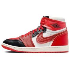 Imagem de Tênis feminino Air Jordan 1 High Method of Make (FB9891-100, branco/vela/leite de coco/platina pura), Vermelho esportivo/preto/vela/vermelho Dune, 38