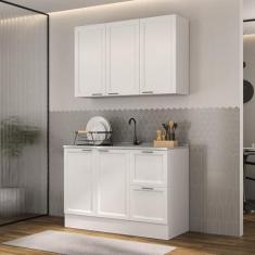 Imagem de Cozinha Compacta 2 Peças 1 Aéreo 1 Balcão Soho Cabecasa Madeiramadeira Branco