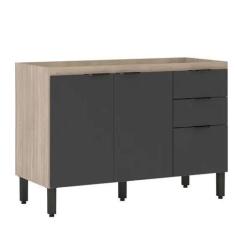 Imagem de Balcão de Cozinha Firenza Avena/Grafito 120 cm Demóbile - Demobile