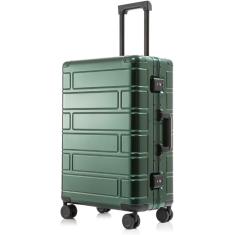 Imagem de Mala de viagem totalmente metálica em liga de alumínio-magnésio com rodas universais Mala com senha Mala simples, verde, 20 polegadas