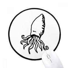 Imagem de DIYthinker Tapete de mouse com ilustração de desenho animado vida marinha polvo desktop escritório tapete redondo para computador