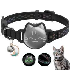 Imagem de Coleira de gato tipo estojo impermeável com padrão luminoso de peixe