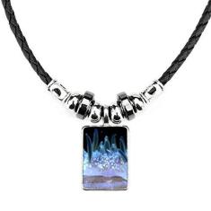 Imagem de DIYthinker Colar Ocean Blue Jellyfish Science Nature Jewelry Torque Leather Rope Pendant
