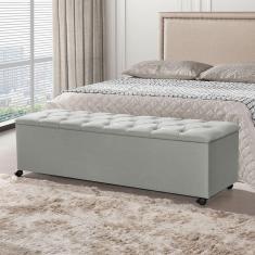 Imagem de Recamier Bau com Rodizios Cancun 1,50 Veludo Cinza