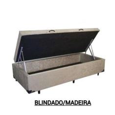 Imagem de Base Box Baú Solteiro Suede Bege Premium - 88X188x35 - Dma