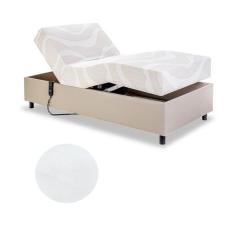 Imagem de Cama Solteiro Centauro Suéde Branco 97X205x64 Cm Pilati