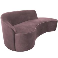 Imagem de Sofá Curvo 04 Lugares 230cm Eron Braço Direito Veludo Rosê - Nexta Cas