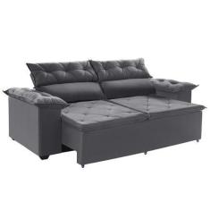 Imagem de Sofá Compact 180 Cm Retrátil E Reclinável Com Molas Espirais Suede Cin