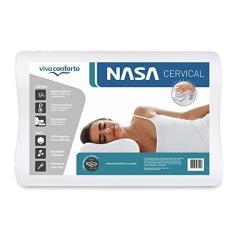 Imagem de Travesseiro Nasa Cervical Anatômico Ortopédico Capa Percal 200 Fios 100% Algodão Viva Conforto