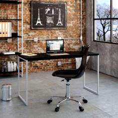 Imagem de Escrivaninha Studio Preta e Branca 135 cm