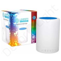 Imagem de Caixa De Som Bluetooth Abajur Led Touch Luminária Multicolor