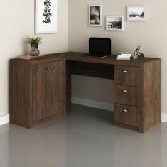 Imagem de Escrivaninha De Canto 3 Gavetas 2 Portas Várias Cores Me4100 Tecno Mob