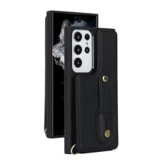 Imagem de Capa de telefone de couro crossbody para Samsung Galaxy S24 Plus S23 S22 Ultra A15 A35 A55 A54 A14 A34 A53 Carteira com capa de suporte de cartão, preta, para Galaxy A34 5G