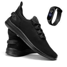 Imagem de Kit Tênis Academia Masculino Esportivo Corrida Caminhada Musculação Running Ultra Leve + Relógio-Masculino