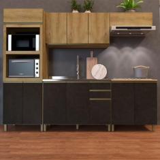 Imagem de Cozinha Completa Dinamarca 12 Portas 2 Gavetas 6123.134 Chumbo - Indék