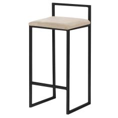 Imagem de Banqueta Decorativa Jasmine Base  Veludo Bege