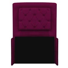 Imagem de Cabeceira Laguna 90 cm Solteiro Suede Bordô - Amarena Móveis