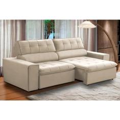 Imagem de Sofa 2 Lugares Retratil Reclinavel Atenas 2,50 M Suede Bege