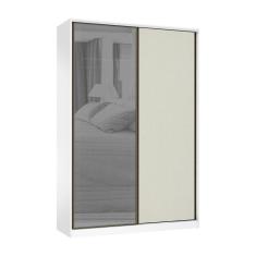 Imagem de Guarda Roupa 2 Portas 159cm Prata Branco Com Kashmir