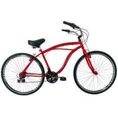 Imagem de Bicicleta Beach Caiçara Aro 29 Freio V-Brake Masculina Laranja Neon